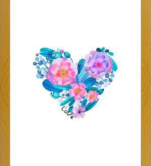 Cuadro Watercolor Floral Heart