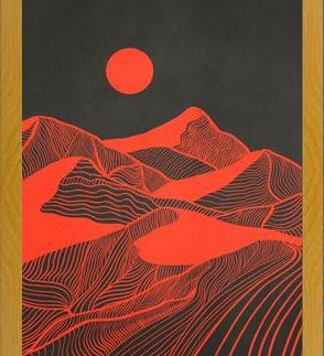 Cuadro Vintage Mountains Line Art 02