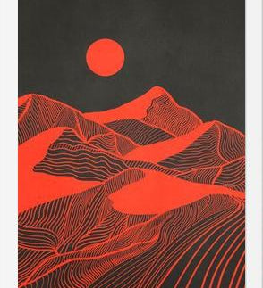 Cuadro Vintage Mountains Line Art 02