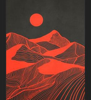 Cuadro Vintage Mountains Line Art 02
