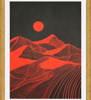 Cuadro Vintage Mountains Line Art 02