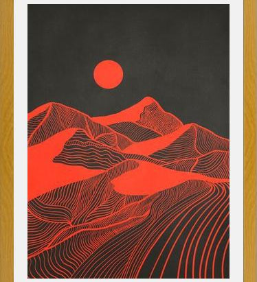 Cuadro Vintage Mountains Line Art 02