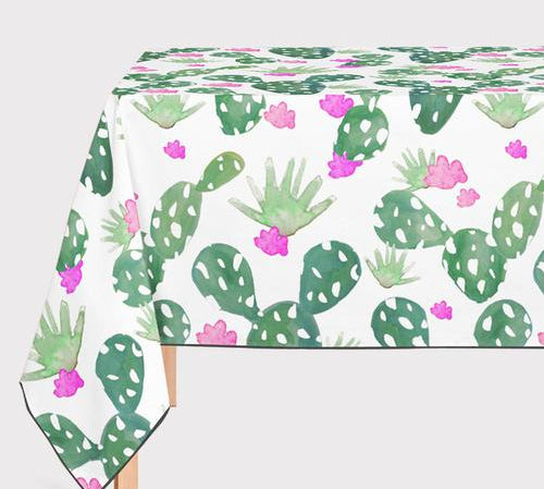 Mantel de Hule Cactus Watercolor