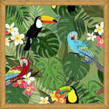 Cuadro Parrots and Toucan Tropical Birds Tropical Forest