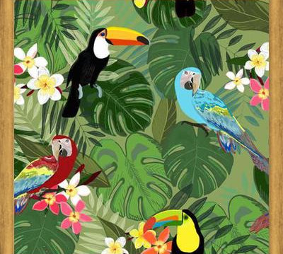 Cuadro Parrots and Toucan Tropical Birds Tropical Forest