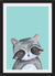 Cuadro Painted racoon on mint
