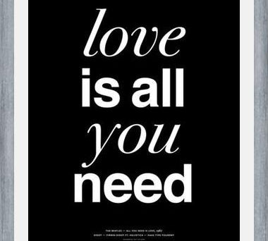 Cuadro THE BEATLES - LOVE IS ALL YOU NEED black