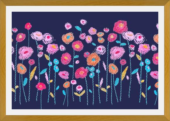 Cuadro crayon flowers
