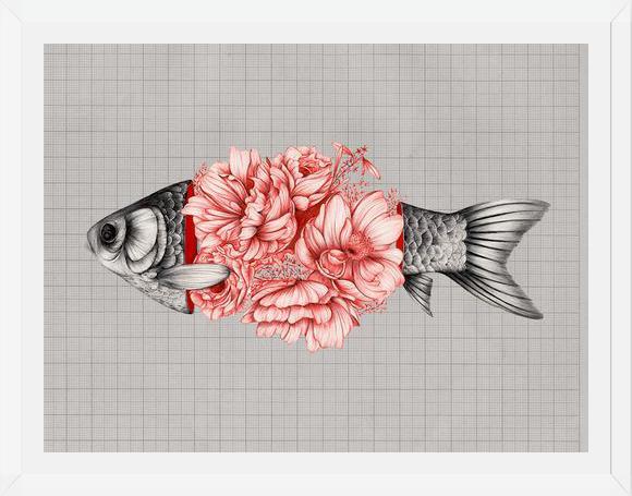 Cuadro Vintage Tropical Aquarium Fish