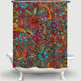 Cortina de Baño Flores y Doodles
