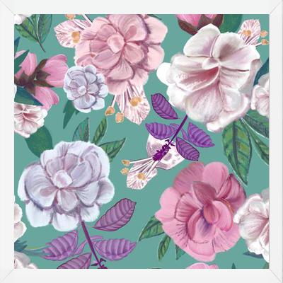 Cuadro Basil Flowers and Roses Pattern