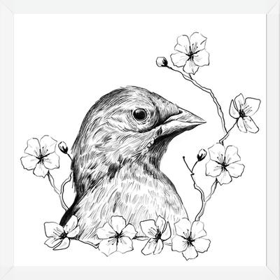 Cuadro Pajarito con flores