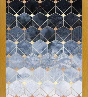 Cuadro Blue Hexagons And Diamonds