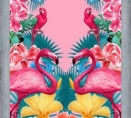 Cuadro Flamingo and Tropical garden