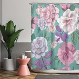 Cortina de Baño Basil Flowers and Roses Pattern