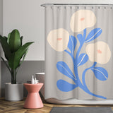 Cortina de Baño Abstract Floral Blue 2