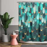 Cortina de Baño feathered turquoise