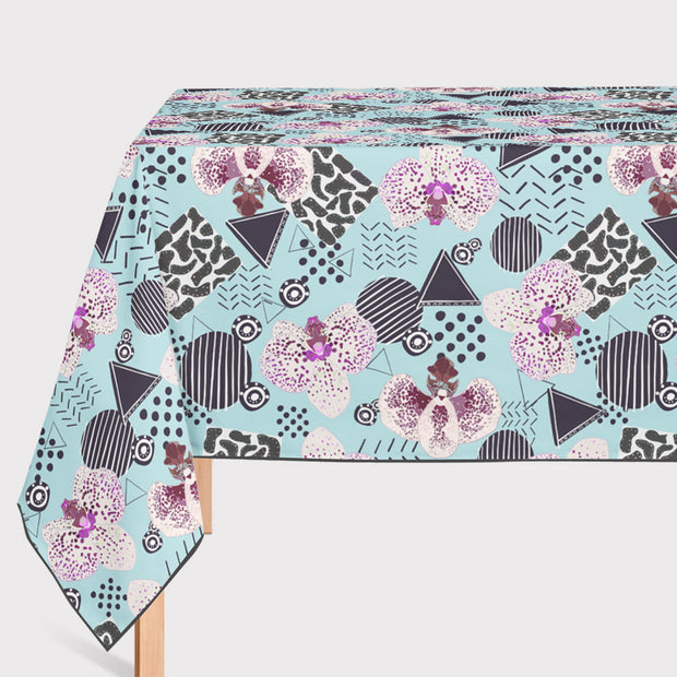 Mantel de Hule Orchid With Geometric Shapes, Leopard Pattern