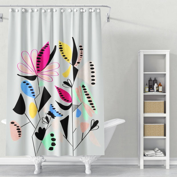 Cortina de Baño Modern floral forms 01