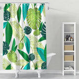 Cortina de Baño Tropical Green Leaves