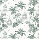 Papel Mural Tropical Vintage Green
