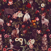 Papel Mural Floral and Cats