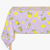 Mantel de Hule LEMON, LEMON SLICE AND LEAVES LILAC