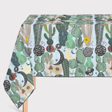 Mantel de Hule Succulents, moon and stars pattern