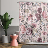 Cortina de Baño Romantic Valentines Peonies Roses Pink