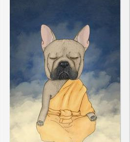 Cuadro Frenchie meditation