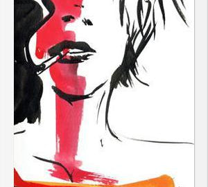 Cuadro mujer fumando