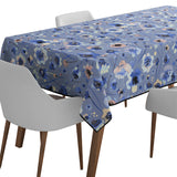 Mantel de Hule Ink Soft Flowers Blue Degrade