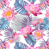 Mantel de Hule Hand Drawn Pink Lotus Flowers