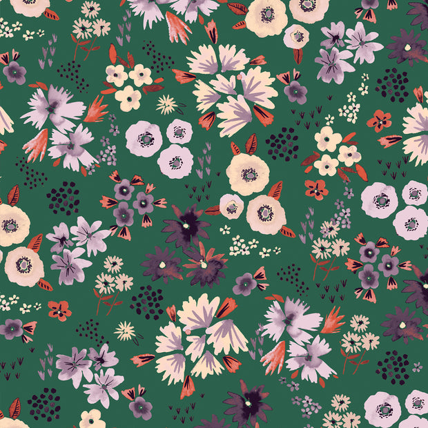 Mantel de Hule Little Flowers Orange Green