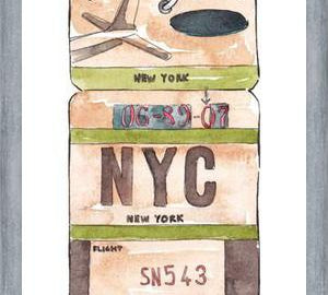 Cuadro NEW YORK VINTAGE FLIGHT TAG