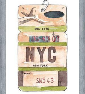 Cuadro NEW YORK VINTAGE FLIGHT TAG