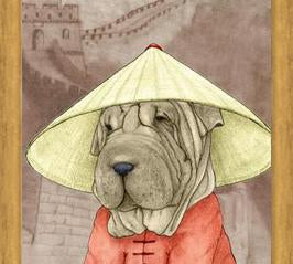 Cuadro Sharpei With The Great Wall