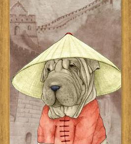 Cuadro Sharpei With The Great Wall