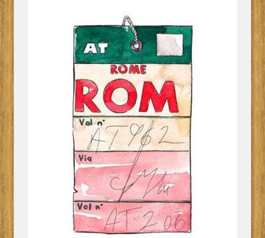 Cuadro ROME VINTAGE FLIGHT TAG