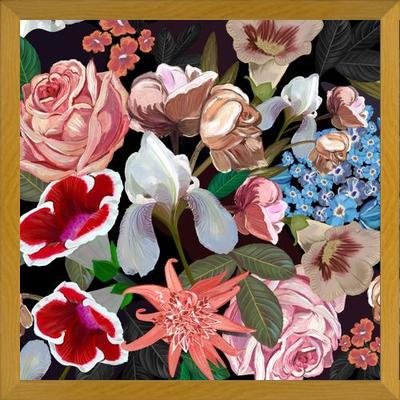 Cuadro Heirloom floral art bouquet black
