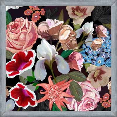 Cuadro Heirloom floral art bouquet black