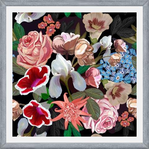Cuadro Heirloom floral art bouquet black