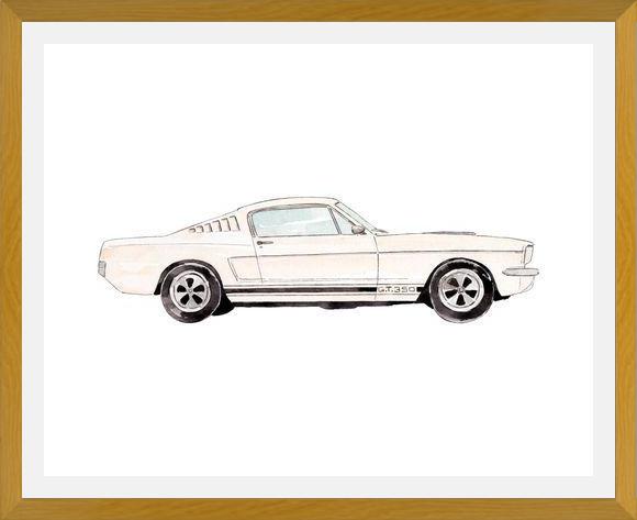 Cuadro Vintage cream car