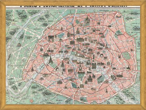 Cuadro Plano ilustrado de Paris en 1932