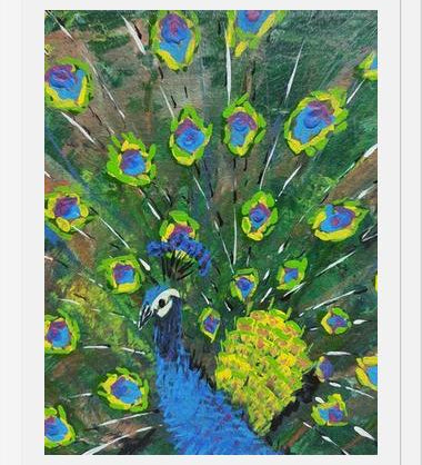 Cuadro blue peacock