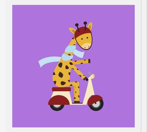 Cuadro Giraffe on Motor Scooter