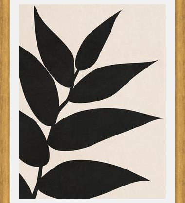 Cuadro Minimal Leaves - Black 01