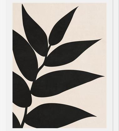 Cuadro Minimal Leaves - Black 01