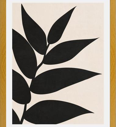 Cuadro Minimal Leaves - Black 01