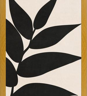 Cuadro Minimal Leaves - Black 01